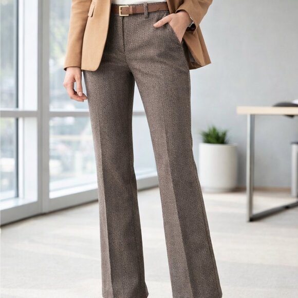 Express Editor Brown Career Dress Pants Size 6R Stretch Bootcut Work Slacks - Picture 14 of 14